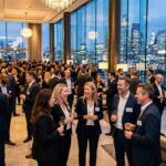 Modern luxury corporate event setup in a high-end Perth city venue